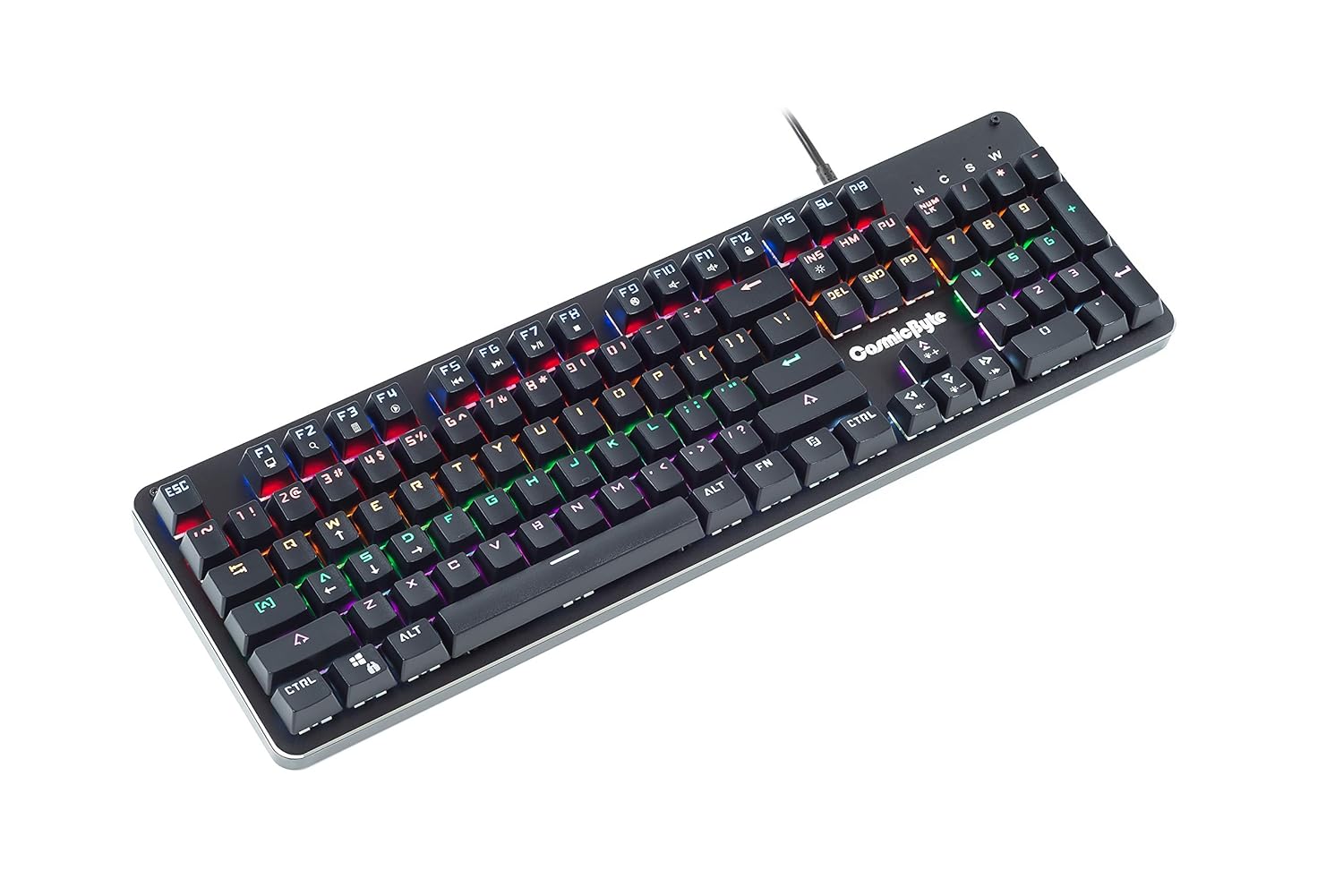 Cosmic Byte CB-GK-12 Neon Rainbow Mechanical Gaming Keyboard – 104 Keys, Blue Switch, Rainbow Backlit - Image 2